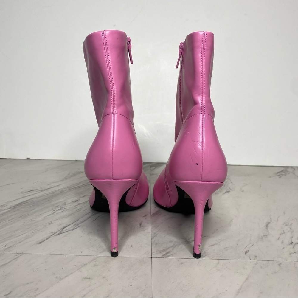 Jeffrey Campbell Nixie Pink Faux Leather Pointed Toe Bootie 8 1/2 - Picture 3 of 16